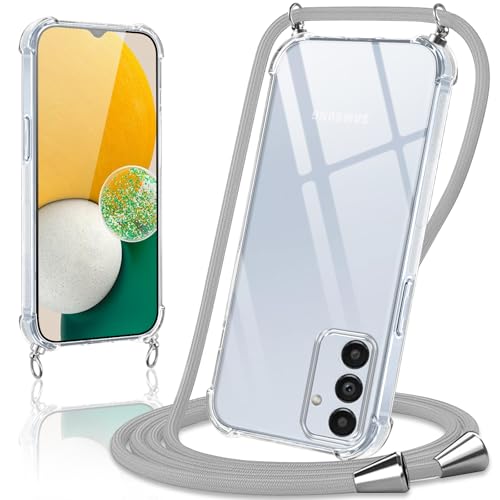 Coiwxmoi Handykette Handyhülle für Samsung Galaxy A13 5G Hülle mit Band 6.5",Transparent Case mit Kette Abnehmbar zum Umhängen Kordel Schutzhülle,Weich Silikon TPU Stoßfest Cover,Grau Coiwxmoi Handykette Handyhülle für Samsung Galaxy A13 5G Hülle mit Band 6.5",Transparent Case mit Kette Abnehmbar zum Umhängen Kordel Schutzhülle,Weich Silikon TPU Stoßfest Cover,Grau von Coiwxmoi