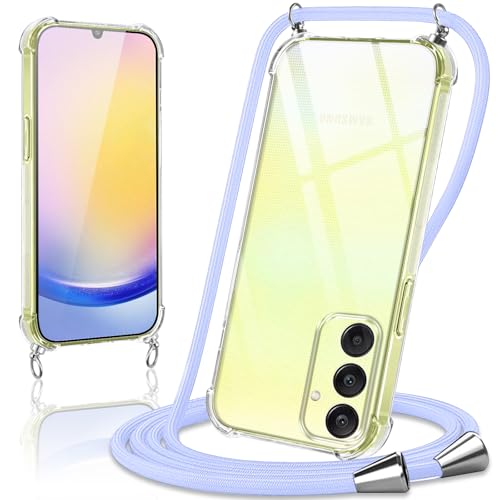 Coiwxmoi Handykette Handyhülle für Samsung Galaxy A25 5G Hülle mit Band 6,5",Transparent Case mit Kette Abnehmbar zum Umhängen Kordel Schutzhülle,Weich Silikon TPU Stoßfest Cover,Lila Coiwxmoi Handykette Handyhülle für Samsung Galaxy A25 5G Hülle mit Band 6,5",Transparent Case mit Kette Abnehmbar zum Umhängen Kordel Schutzhülle,Weich Silikon TPU Stoßfest Cover,Lila von Coiwxmoi