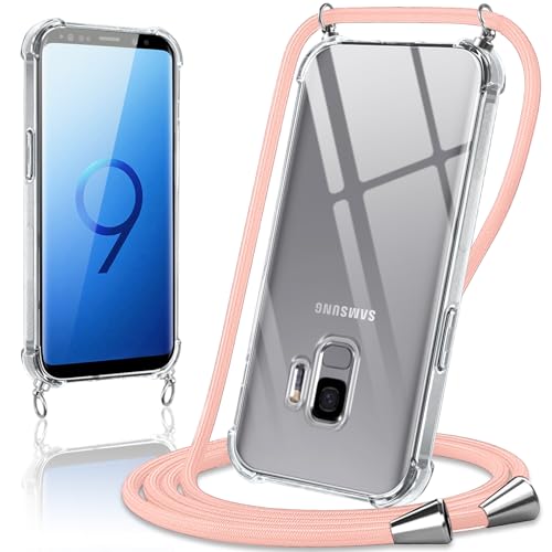 Coiwxmoi Handykette Handyhülle für Samsung Galaxy S9 Hülle mit Band 5.8",Transparent Case mit Kette Abnehmbar zum Umhängen Kordel Schutzhülle,Weich Silikon TPU Stoßfest Cover für Samsung S9,Roségold Coiwxmoi Handykette Handyhülle für Samsung Galaxy S9 Hülle mit Band 5.8",Transparent Case mit Kette Abnehmbar zum Umhängen Kordel Schutzhülle,Weich Silikon TPU Stoßfest Cover für Samsung S9,Roségold von Coiwxmoi