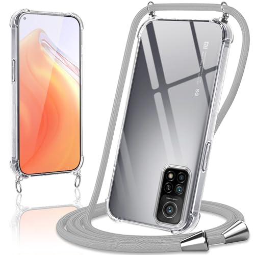 Coiwxmoi Handykette Handyhülle für Xiaomi Mi 10T/10T Pro 5G Hülle mit Band 6,67",Transparent Case mit Kette Abnehmbar zum Umhängen Kordel Schutzhülle,Weich Silikon TPU Stoßfest Cover,Grau Coiwxmoi Handykette Handyhülle für Xiaomi Mi 10T/10T Pro 5G Hülle mit Band 6,67",Transparent Case mit Kette Abnehmbar zum Umhängen Kordel Schutzhülle,Weich Silikon TPU Stoßfest Cover,Grau von Coiwxmoi