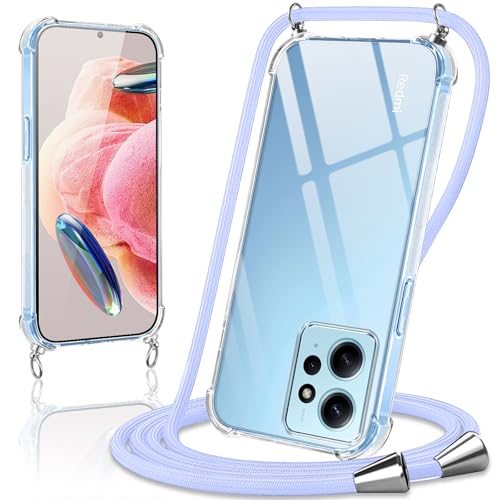 Coiwxmoi Handykette Handyhülle für Xiaomi Redmi Note 12 4G Hülle mit Band 6,67",Transparent Case mit Kette Abnehmbar zum Umhängen Kordel Schutzhülle,Weich Silikon TPU Stoßfest Cover,Lila Coiwxmoi Handykette Handyhülle für Xiaomi Redmi Note 12 4G Hülle mit Band 6,67",Transparent Case mit Kette Abnehmbar zum Umhängen Kordel Schutzhülle,Weich Silikon TPU Stoßfest Cover,Lila von Coiwxmoi