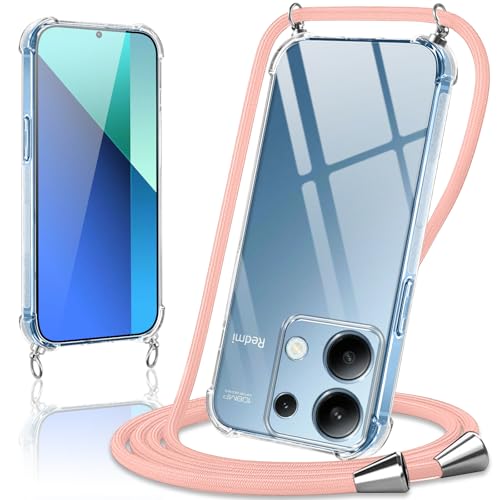Coiwxmoi Handykette Handyhülle für Xiaomi Redmi Note 13 4G Hülle mit Band 6.67",Transparent Case mit Kette Abnehmbar zum Umhängen Kordel Schutzhülle,Weich Silikon TPU Stoßfest Cover,Roségold Coiwxmoi Handykette Handyhülle für Xiaomi Redmi Note 13 4G Hülle mit Band 6.67",Transparent Case mit Kette Abnehmbar zum Umhängen Kordel Schutzhülle,Weich Silikon TPU Stoßfest Cover,Roségold von Coiwxmoi