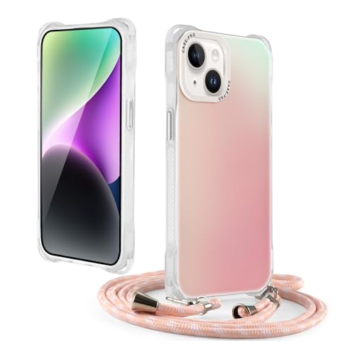 Coiwxmoi Handykette für iPhone 14 / iPhone 13 Hülle mit Band 6,1", Ultra Dünn Necklace Handyhülle Silikon TPU + PC Back Bunt Matt Stoßfest Schutzhülle mit Abnehmbar Schnur Kordel zum Umhängen, Rosa Coiwxmoi Handykette für iPhone 14 / iPhone 13 Hülle mit Band 6,1", Ultra Dünn Necklace Handyhülle Silikon TPU + PC Back Bunt Matt Stoßfest Schutzhülle mit Abnehmbar Schnur Kordel zum Umhängen, Rosa von Coiwxmoi