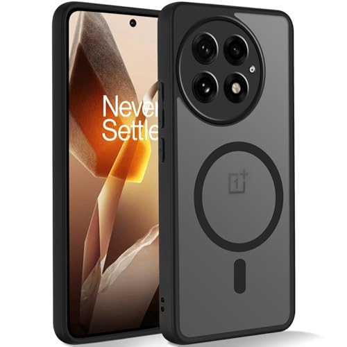 Coiwxmoi Magnetisch Hülle für OnePlus 13 nan,Kompatibel mit Magsafe,Matt Transluzente Handyhülle PC Rückseite + TPU Silikon Schutzhülle für OnePlus13 Anti-Fingerabdruck,Schwarz von Coiwxmoi
