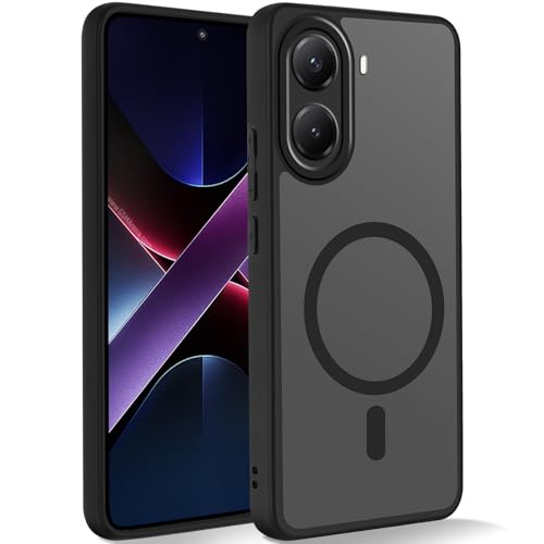 Coiwxmoi Magnetisch Hülle für Xiaomi Poco X7 Pro 6.67",Kompatibel mit Magsafe,Matt Transluzente Handyhülle Anti-Fingerabdruck PC Rückseite + TPU Silikon Schutzhülle für Xiaomi Poco X7 Pro,Schwarz von Coiwxmoi