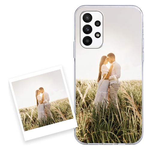 Coiwxmoi Personalisierte Handyhülle für Samsung Galaxy A23 5G 6,6'', Personalisiert Hülle mit Eigenem Bild Foto Selbst Gestalten Schutzhülle, Individuelle Design Case für Samsung A23 5G,transparent von Coiwxmoi