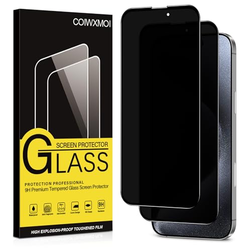 Coiwxmoi Sichtschutz für Apple iPhone 15 Pro Anti-Spähen Panzer Schutz Glas Privatsphäre Schutzfolie 9H Härte Kratzfest Bläschenfrei HD Anti Spy Gehärtetes Panzerfolie Blickschutzfolie,2 Stück Coiwxmoi Sichtschutz für Apple iPhone 15 Pro Anti-Spähen Panzer Schutz Glas Privatsphäre Schutzfolie 9H Härte Kratzfest Bläschenfrei HD Anti Spy Gehärtetes Panzerfolie Blickschutzfolie,2 Stück von Coiwxmoi