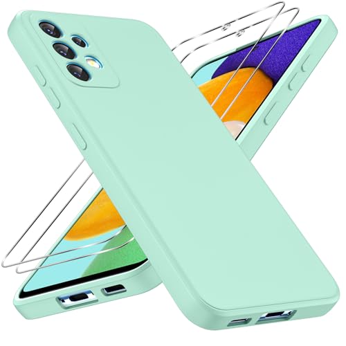 Coiwxmoi für Samsung Galaxy A52 4G/ A52 5G/ A52S 5G Hülle 6,5",mit 2 Stück Panzer Schutz Glas, Ultra Dünn Weich TPU Flüssige Silikon Handyhülle Stoßfest Kratzfest Schutzhülle für Samsung A52,Hell Grün Coiwxmoi für Samsung Galaxy A52 4G/ A52 5G/ A52S 5G Hülle 6,5",mit 2 Stück Panzer Schutz Glas, Ultra Dünn Weich TPU Flüssige Silikon Handyhülle Stoßfest Kratzfest Schutzhülle für Samsung A52,Hell Grün von Coiwxmoi