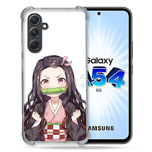Cokitec Schutzhülle aus Hartglas für Samsung Galaxy A54 5G Manga Demon Slayer Nezuko von Cokitec