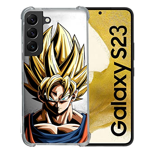 Cokitec Schutzhülle aus Hartglas für Samsung Galaxy S23, Manga, Dragon Ball Sangoku, Portrait von Cokitec