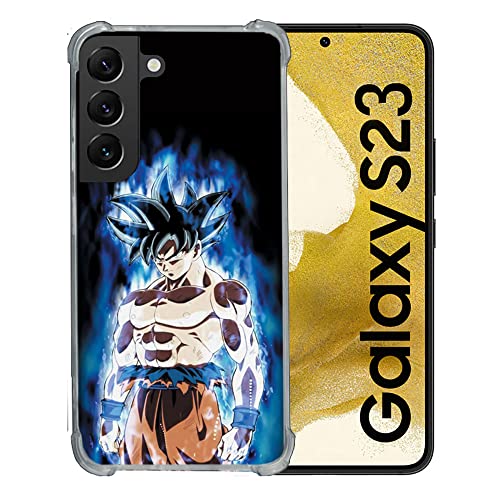 Cokitec Schutzhülle aus Hartglas für Samsung Galaxy S23, Motiv: Manga Dragon Ball Sangoku, Schwarz von Cokitec