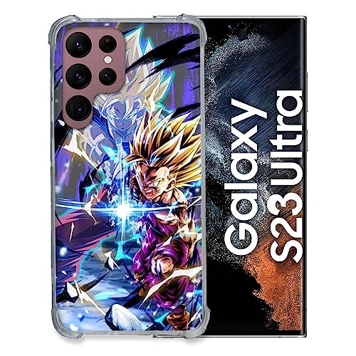 Cokitec Schutzhülle aus Hartglas für Samsung Galaxy S23 Ultra Manga Dragon Ball Sangohan Duo von Cokitec