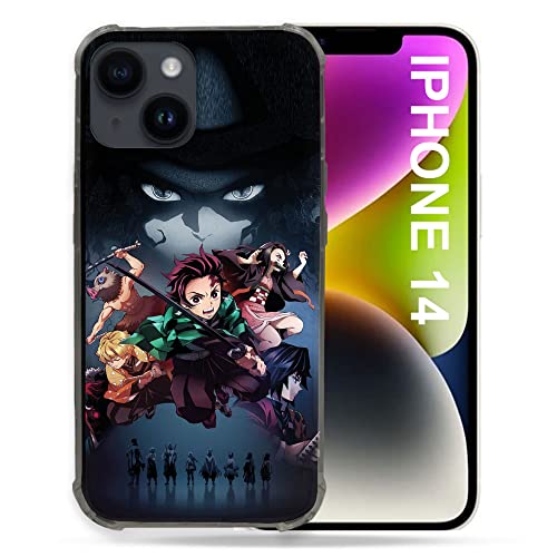 Cokitec Schutzhülle für iPhone 14 (6.1), Manga Demon Slayer, Schwarz von Cokitec