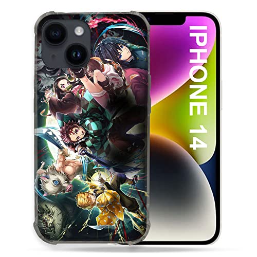 Cokitec Schutzhülle für iPhone 14 (6.1) Manga Demon Slayer Gruppe von Cokitec
