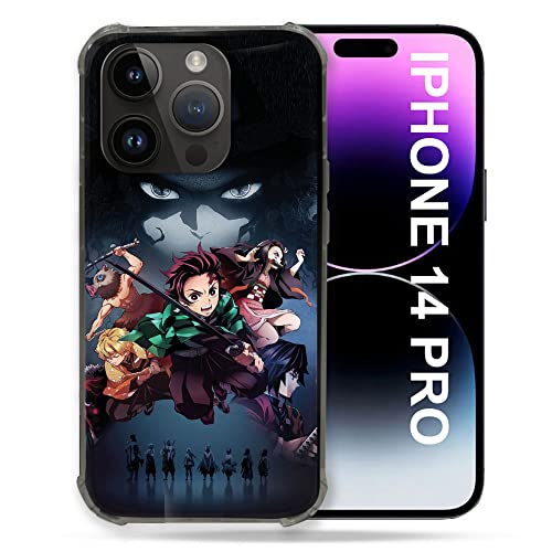 Cokitec Schutzhülle für iPhone 14 Pro (6.1), Manga Demon Slayer, Schwarz von Cokitec
