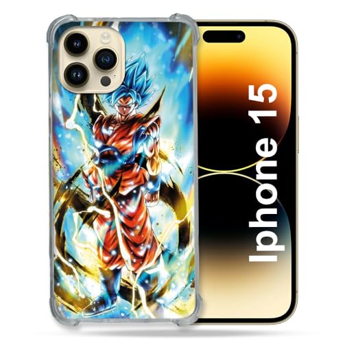 Cokitec Schutzhülle kompatibel mit MagSafe für iPhone 15 (6,1 Zoll), Manga, Dragon Ball, Sangoku, Weiß von Cokitec