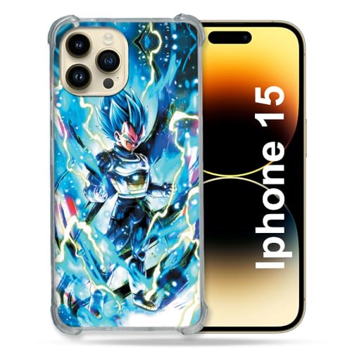 Cokitec Schutzhülle kompatibel mit MagSafe für iPhone 15 (6,1 Zoll), Manga Dragon Ball Vegeta, Blau von Cokitec