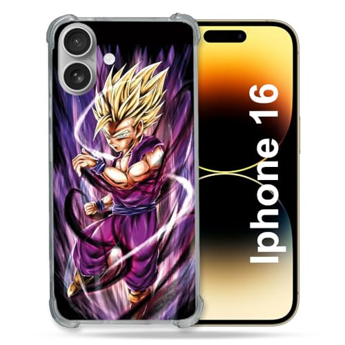 Cokitec Verstärkte Schutzhülle für Apple iPhone 16, Manga Dragon Ball Sangohan, Violett Cokitec Verstärkte Schutzhülle für Apple iPhone 16, Manga Dragon Ball Sangohan, Violett von Cokitec