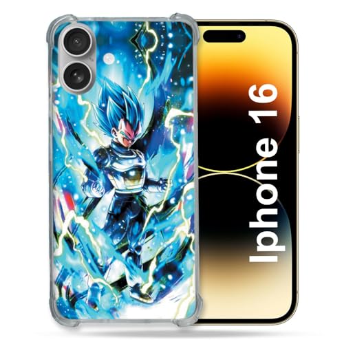 Cokitec Verstärkte Schutzhülle für Apple iPhone 16, Manga Dragon Ball Vegeta, Blau Cokitec Verstärkte Schutzhülle für Apple iPhone 16, Manga Dragon Ball Vegeta, Blau von Cokitec