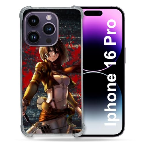 Cokitec Verstärkte Schutzhülle für Apple iPhone 16 Pro Manga Attack Titan Mikasa Cokitec Verstärkte Schutzhülle für Apple iPhone 16 Pro Manga Attack Titan Mikasa von Cokitec