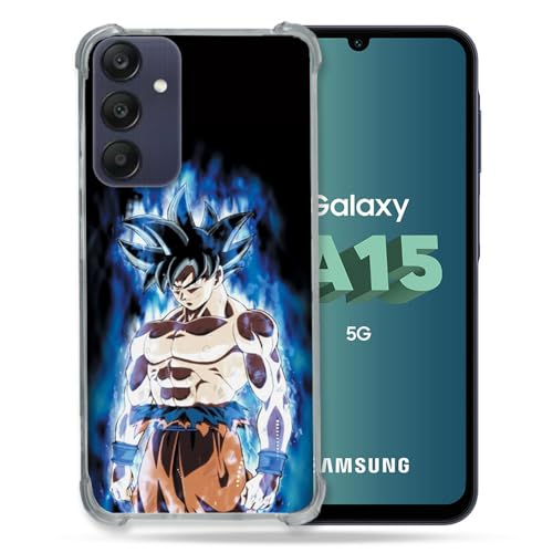 Cokitec Verstärkte Schutzhülle für Samsung Galaxy A15 4G / 5G, Manga, Dragon Ball Sangoku, Schwarz von Cokitec