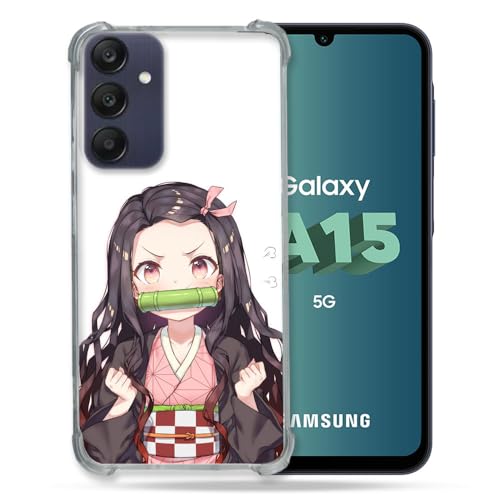 Cokitec Verstärkte Schutzhülle für Samsung Galaxy A15 4G / 5G Manga Demon Slayer Nezuko von Cokitec