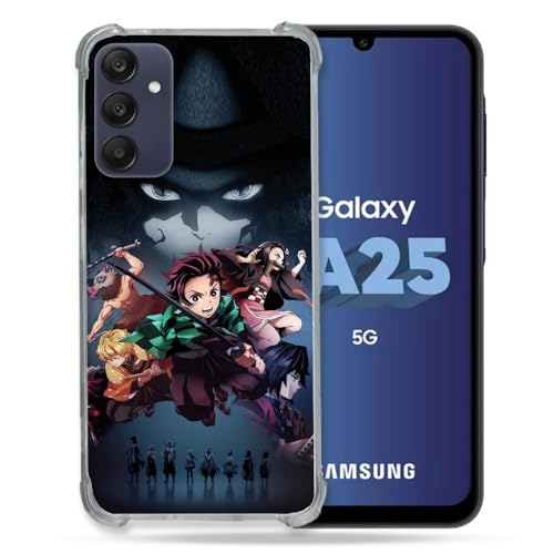 Cokitec Verstärkte Schutzhülle für Samsung Galaxy A25 5G, Manga, Demon Slayer, Schwarz von Cokitec