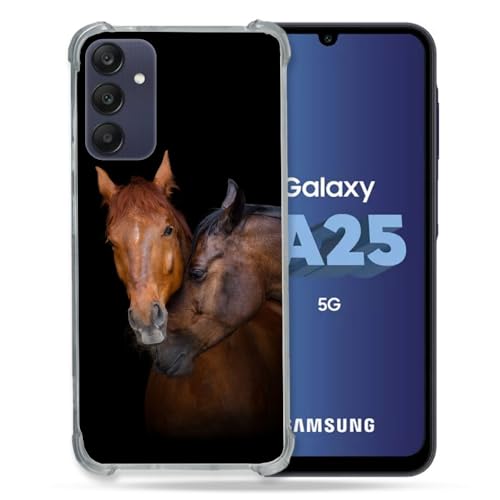 Cokitec Verstärkte Schutzhülle für Samsung Galaxy A25 5G, Tier, Pferd, Braun von Cokitec