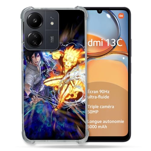 Cokitec Verstärkte Schutzhülle für Xiaomi Redmi 13C 4G Manga Naruto VS von Cokitec