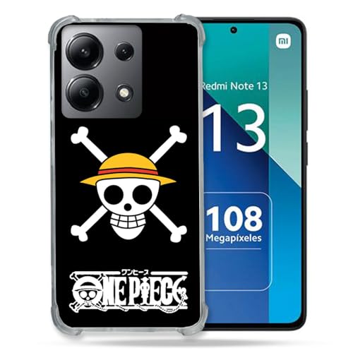 Cokitec Verstärkte Schutzhülle für Xiaomi Redmi Note 13 4G Manga One Piece mit Totenkopf von Cokitec