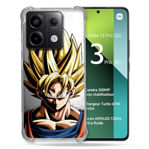 Cokitec Verstärkte Schutzhülle für Xiaomi Redmi Note 13 Pro 5G Manga Dragon Ball Sangoku Portrait von Cokitec