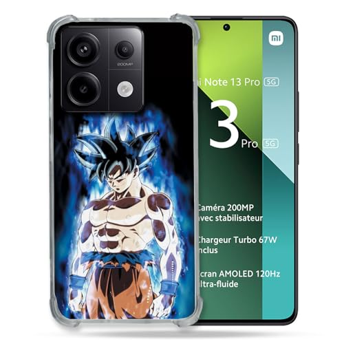 Cokitec Verstärkte Schutzhülle für Xiaomi Redmi Note 13 Pro 5G Manga Dragon Ball Sangoku Schwarz von Cokitec