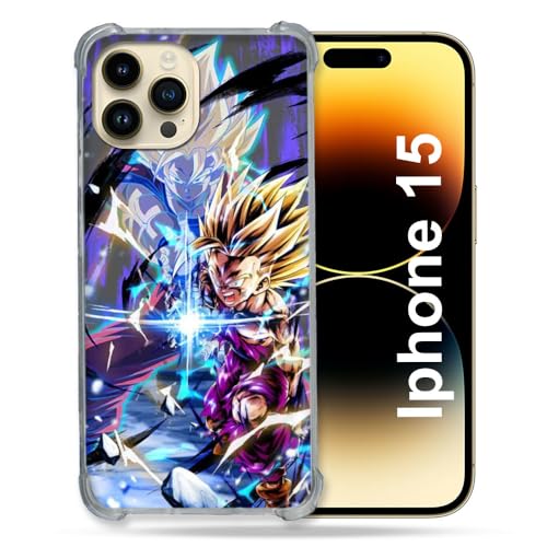 Cokitec Verstärkte Schutzhülle für iPhone 15 (6,1 Zoll), Manga Dragon Ball Sangohan Duo von Cokitec