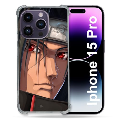 Cokitec Verstärkte Schutzhülle für iPhone 15 Pro (6,1 Zoll), Manga Naruto Itachi Gesicht von Cokitec