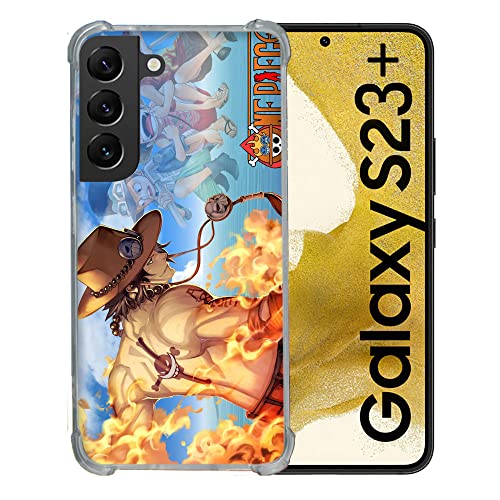 Schutzhülle aus Hartglas für Samsung Galaxy S23 Plus, Manga One Piece Ace Color von Cokitec