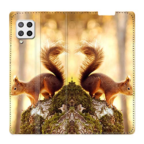 Schutzhülle für Samsung Galaxy A12, Leder, Eichhörnchen von Cokitec