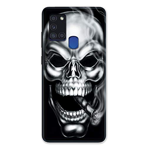 Schutzhülle für Samsung Galaxy A21S, Motiv Totenkopf Rauchfarben von Cokitec