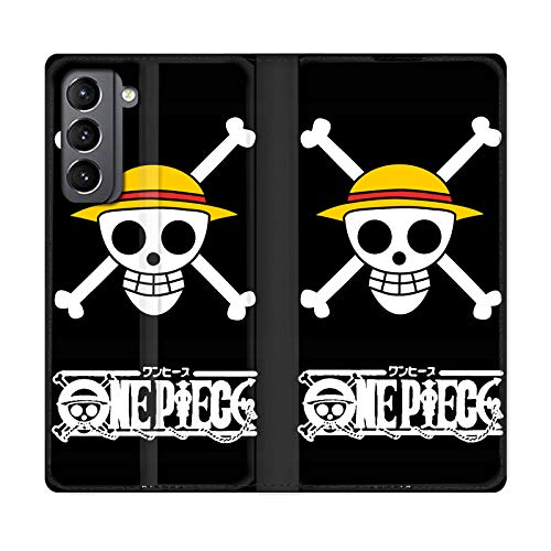 Schutzhülle für Samsung Galaxy S21, Leder, Motiv: Manga One Piece Totenkopf von Cokitec