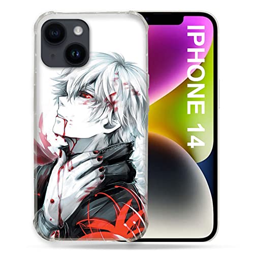 Cokitec Schutzhülle kompatibel mit MagSafe für iPhone 14 (6.1), Manga Tokyo Ghoul Kaneki, Weiß von Cokitec