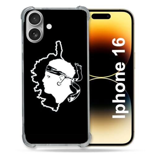 Verstärkte Schutzhülle für Apple iPhone 16, Reise Korsika, Schwarz Verstärkte Schutzhülle für Apple iPhone 16, Reise Korsika, Schwarz von Cokitec