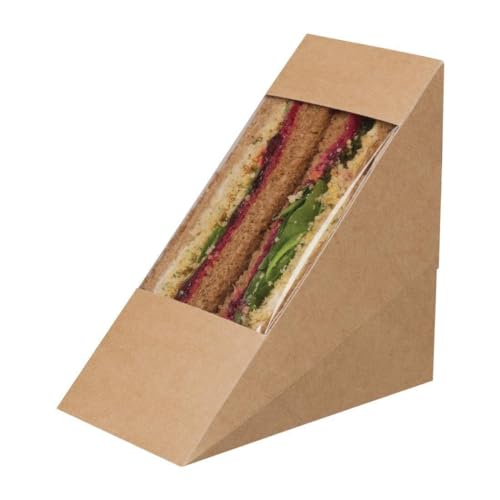 Colpac Zest Kompostierbare Kraft-Sandwichkeile mit Acetat-Fenster, 500 Stück von ColPac