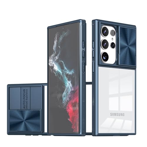 Colala Hülle Kompatibel mit Samsung Galaxy S24 Ultra,Kamera Schutz Handyhülle Anti-Rutsch Stoßfest Kratzfest Schutzhülle Weich TPU Silikon und Hard PC Hybrid Transparent Case,Blau von Colala