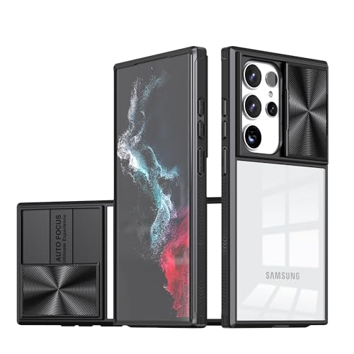 Colala Hülle Kompatibel mit Samsung Galaxy S24 Ultra,Kamera Schutz Handyhülle Anti-Rutsch Stoßfest Kratzfest Schutzhülle Weich TPU Silikon und Hard PC Hybrid Transparent Case,Schwarz von Colala