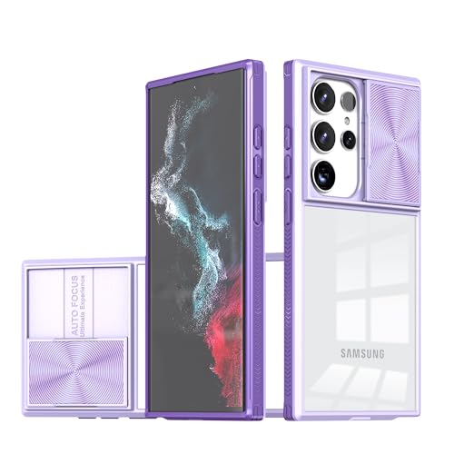 Colala Hülle Kompatibel mit Samsung Galaxy S24 Ultra,Kamera Schutz Handyhülle Anti-Rutsch Stoßfest Kratzfest Schutzhülle Weich TPU Silikon und Hard PC Hybrid Transparent Case,Violett von Colala