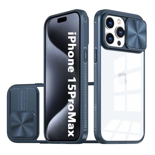 Colala Hülle Kompatibel mit iPhone 15 Pro Max,Kamera Schutz Handyhülle Anti-Rutsch Stoßfest Kratzfest Schutzhülle Weich TPU Silikon und Hard PC Hybrid Transparent Case,Blau Colala Hülle Kompatibel mit iPhone 15 Pro Max,Kamera Schutz Handyhülle Anti-Rutsch Stoßfest Kratzfest Schutzhülle Weich TPU Silikon und Hard PC Hybrid Transparent Case,Blau von Colala