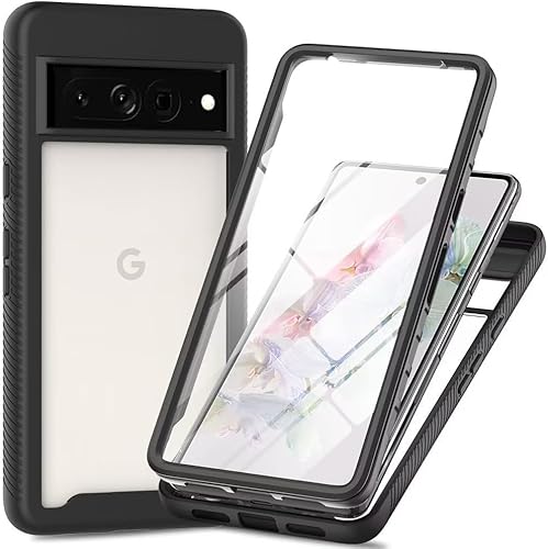 Colala Hülle für Google Pixel 8 5G mit Bildschirmschutz, 360 Grad Schutzhülle Full Body Schutz Stoßfest Kratzfest Staubschutz Panzerhülle Handyhülle,Schwarz von Colala