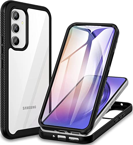 Colala Hülle für Samsung Galaxy A55 mit Bildschirmschutz, 360 Grad Schutzhülle Full Body Schutz Stoßfest Kratzfest Staubschutz Panzerhülle Handyhülle,Schwarz von Colala