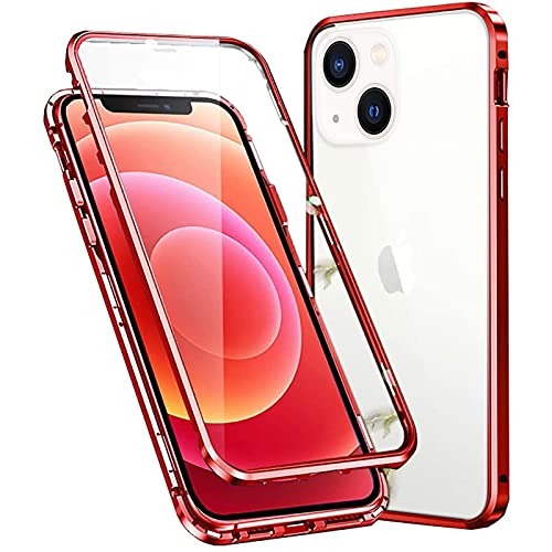 Colala Hülle für iPhone 14 Magnetische Adsorption Handyhülle Hartglas mit Vorderseite und Rückseite,Metallrahmen Case mit Eingebaut Magnet,Ultra Dünn 360 Grad Schutzhülle - Rot Colala Hülle für iPhone 14 Magnetische Adsorption Handyhülle Hartglas mit Vorderseite und Rückseite,Metallrahmen Case mit Eingebaut Magnet,Ultra Dünn 360 Grad Schutzhülle - Rot von Colala