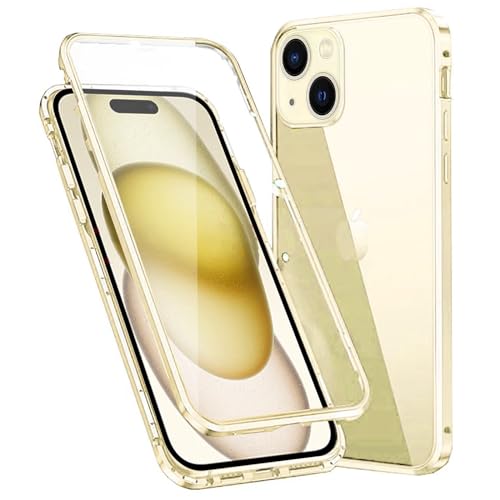 Colala Hülle für iPhone 15 Magnetische Adsorption Handyhülle Hartglas mit Vorderseite und Rückseite,Metallrahmen Case mit Eingebaut Magnet,Ultra Dünn 360 Grad Schutzhülle - Gelb Colala Hülle für iPhone 15 Magnetische Adsorption Handyhülle Hartglas mit Vorderseite und Rückseite,Metallrahmen Case mit Eingebaut Magnet,Ultra Dünn 360 Grad Schutzhülle - Gelb von Colala