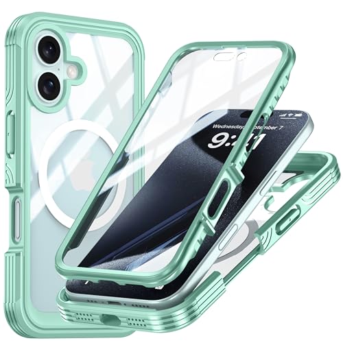 Colala Hülle für iPhone 16 Magnetisch Handyhülle Eingebautem Panzerglas Displayschutz und Kameraschutz 360 Grad Schutzhülle Ganzkörper Stoßfest,Grün Colala Hülle für iPhone 16 Magnetisch Handyhülle Eingebautem Panzerglas Displayschutz und Kameraschutz 360 Grad Schutzhülle Ganzkörper Stoßfest,Grün von Colala